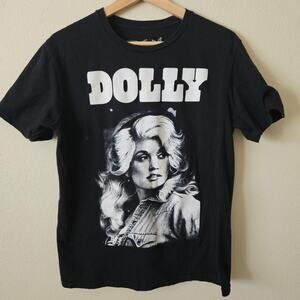 Unisex Black Dolly Parton Graphic T-Shirt - Size Medium